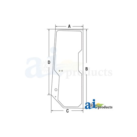 A & I Products Glass, LH Door 62" x34" x4" A-T167508